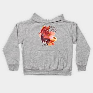 Live Joyfully Watercolour Horse Kids Hoodie